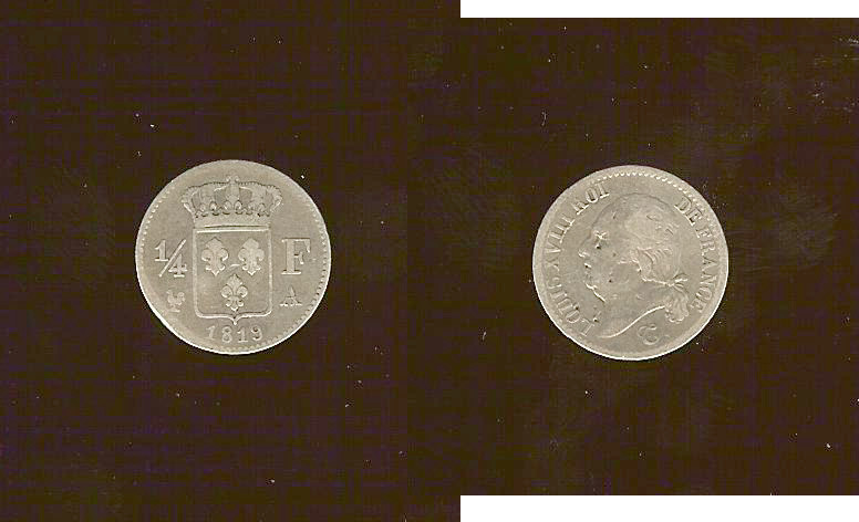 quarter franc 1819A F+